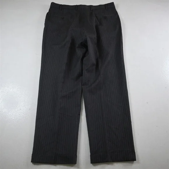 American Living 44R 34x30 Gray Striped 100% Wool Mens Jacket Pants Suit